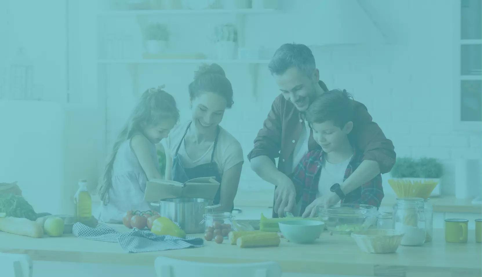 family in the kitchen