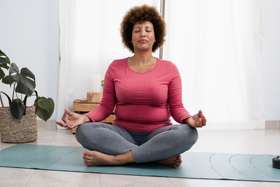 woman doing yoga