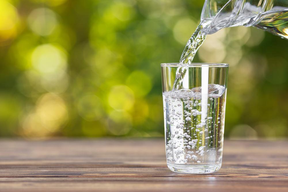 water pouring into glass